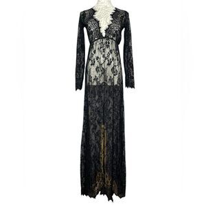Yomoko Lace Dress Black Maxi M